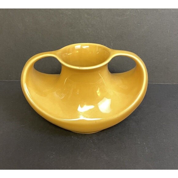 Jenggala Modern Yellow Ceramic Genie Style Double Handled Vase - Picture 2 of 12